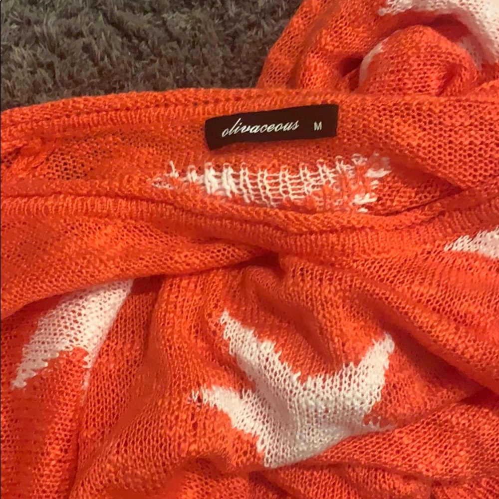 Off the shoulder red star sweater medium